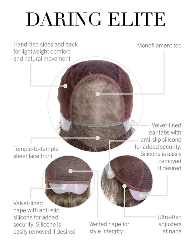 NEW! Daring Elite hand-tied, monofilament top, extended lace front, heat friendly