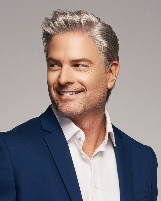 Distinguished by HIM monofilament top, lace front, hand tied / human hair 60%, synthetic hair 40% blend mix